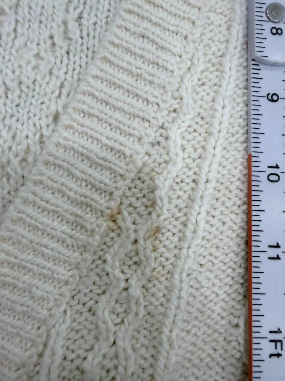 Talbots Petites XL Cream Cable Knit Cardigan Cotton Button Front Preppy